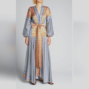 Silvia Tcherassi Mixed Print Silk Dress